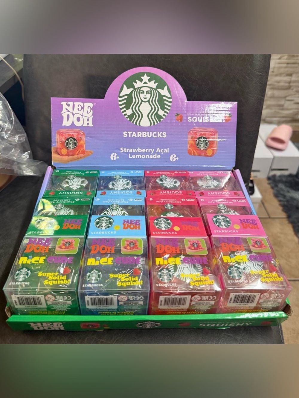 Starbucks NeeDoh Strawberry Açaí Lemonade Squishy Stress Ball - Pink